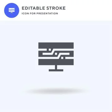 Supercomputer icon vector, filled flat sign, solid pictogram isolated on white Stock Illustration