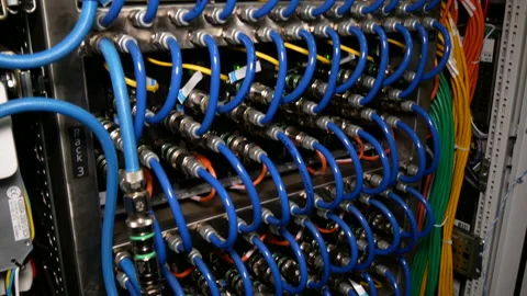 Supercomputer with many wires. Stock Footage 167831363