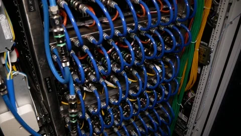 Supercomputer with many wires. Stock Footage 167831498