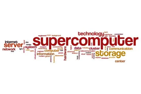 Supercomputer word cloud Stock Illustration