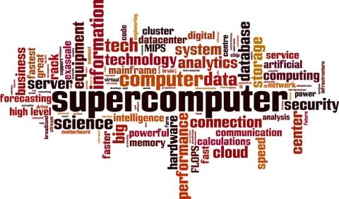 Supercomputer word cloud Stock Illustration