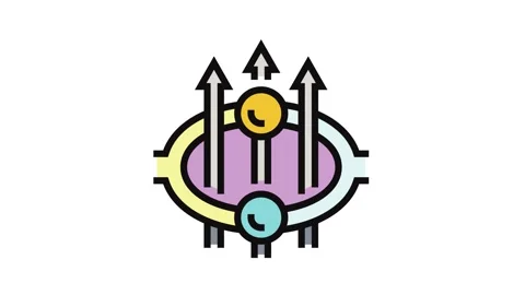 Superconducting loop quantum computer color icon animation Stock Footage 326115931