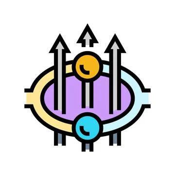 Superconducting loop quantum computer color icon vector illustration Stock Illustration