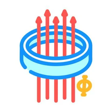 Superconducting loop quantum computer color icon vector illustration Stock Illustration