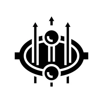 Superconducting loop quantum computer glyph icon vector illustration Stock Illustration