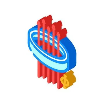 Superconducting loop quantum computer isometric icon vector illustration Illustrazione stock