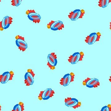 Superconducting loop quantum computer isometric icon seamless pattern Stock Illustration