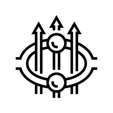 Superconducting loop quantum computer line icon vector illustration Illustrazione stock