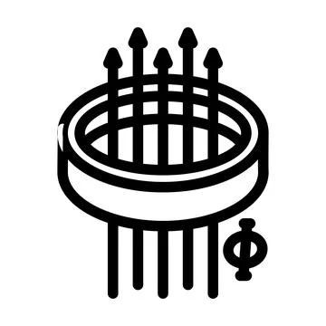 Superconducting loop quantum computer line icon vector illustration Stock Illustration