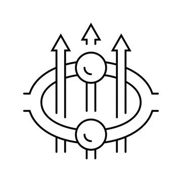 Superconducting loop quantum computer line icon vector illustration Stock Illustration