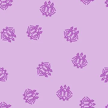 Superconducting loop quantum computer line seamless pattern Illustrazione stock