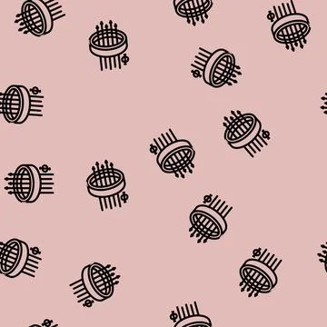 Superconducting loop quantum computer line vector seamless pattern Stock Illustration