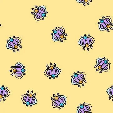 Superconducting loop quantum computer vector seamless pattern Illustrazione stock