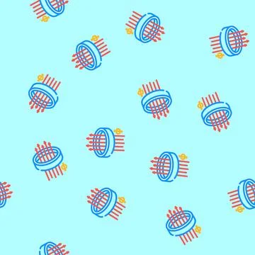 Superconducting loop quantum computer vector seamless pattern Stock Illustration