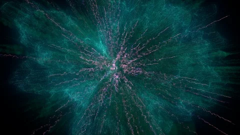 Superdetailed particle explosion / Confetti explosion / Big bang. Stock Footage 93750202