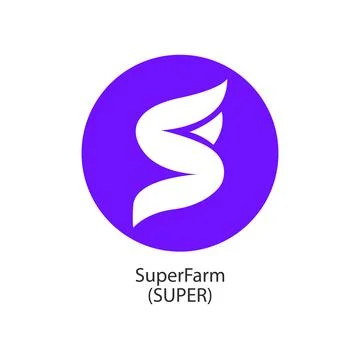 SuperFarm decentralized cryptocurrency cryptocoin vector logo icon Stock Illustration