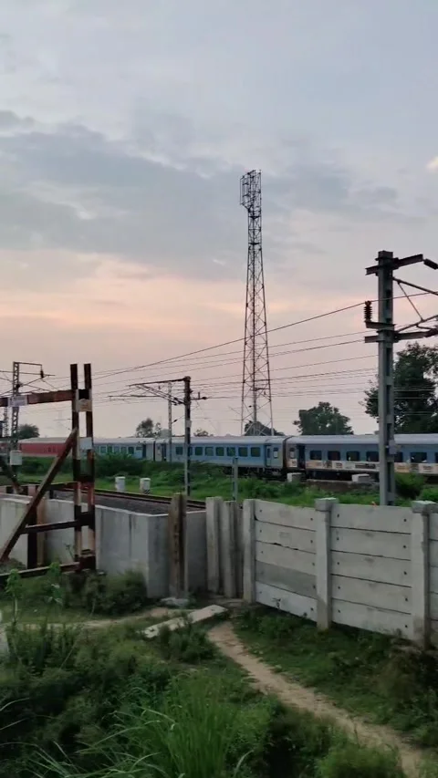 Superfast train crossing under the bridge Stock Footage 343385676