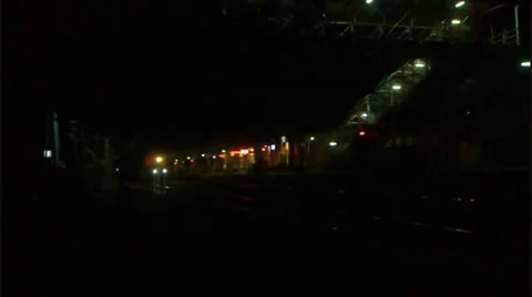 Superfast train at night Stock Footage 31967128