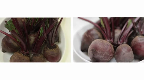 Superfood Beetroot above and side view Stock Footage 34835863