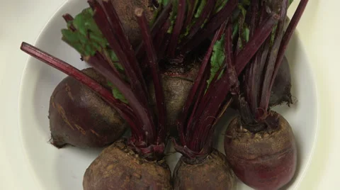 Superfood Beetroot above view Stock Footage 34836211