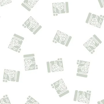 Superfood spinach glyph vector seamless pattern Stock Illustration