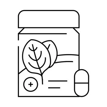 Superfood spinach line icon vector illustration Stock Illustration