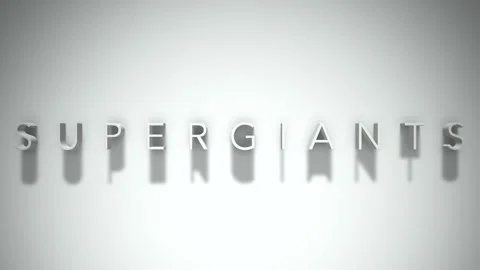 Supergiants 3D title animation with shadows on a white background Stock Footage 296688530