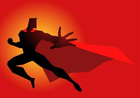 Superhero in action pose Stock Illustration