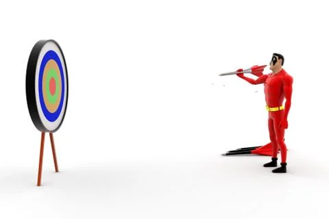 Superhero aiming with dart concept Stock Illustration