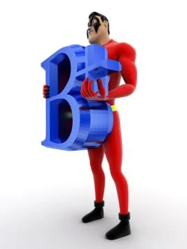 Superhero with b+ text in red colour concept Stock Illustration