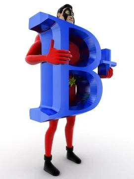 Superhero with b+ text in red colour concept Stock Illustration