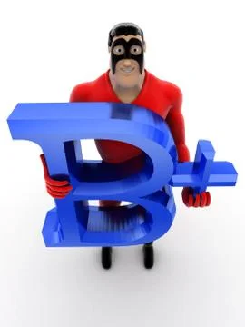 Superhero with b+ text in red colour concept Stock Illustration