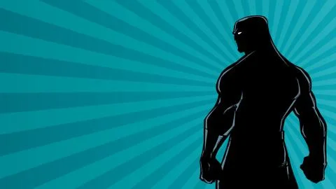 Superhero Back Ray Light Silhouette イラスト素材