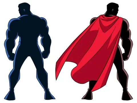 Superhero Back Silhouette Stockillustratie
