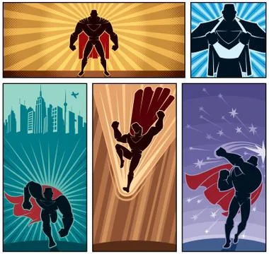 Superhero Banners 2 Stock Illustration