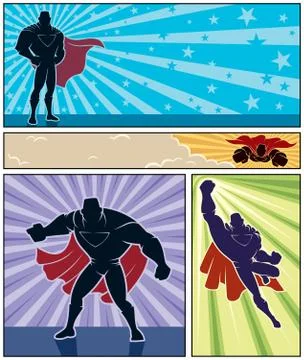 Superhero Banners Stock Illustration
