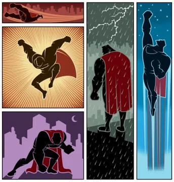 Superhero Banners Stock Illustration
