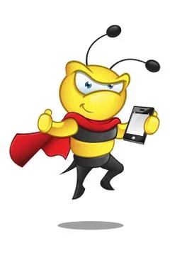 Superhero Bee Illustrazione stock