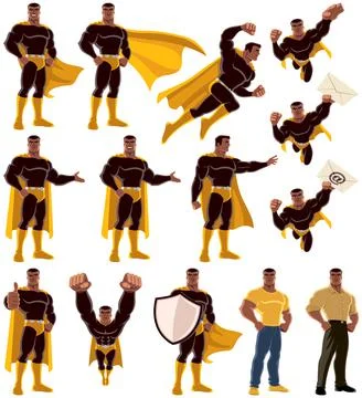Superhero Black Set Stockillustratie