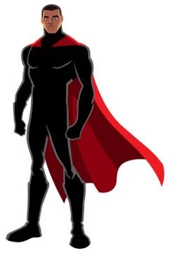 Superhero Black on White Stock Illustration