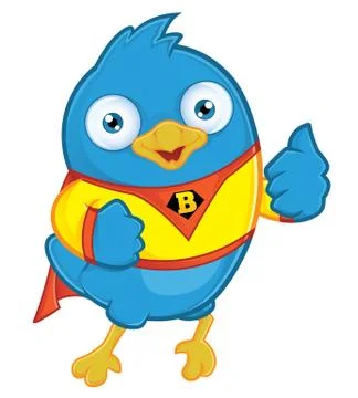 Superhero Blue Bird Stock Illustration