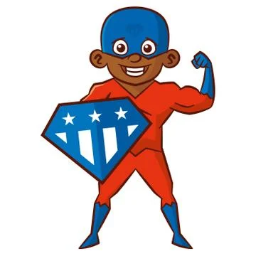 Superhero boy Cartoon character Stock Illustration