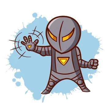 Superhero Boy Iron Sticker Stock Illustration