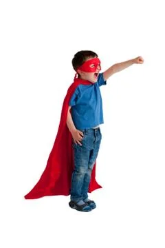 Superhero boy isolated Stock Photos