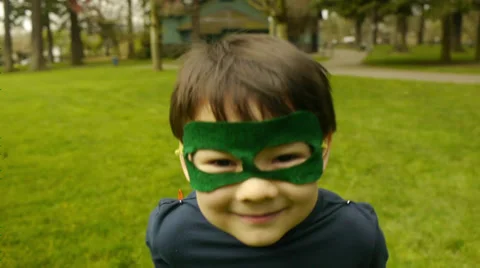 Superhero Boy Runs Toward Camera Video stock 31912610