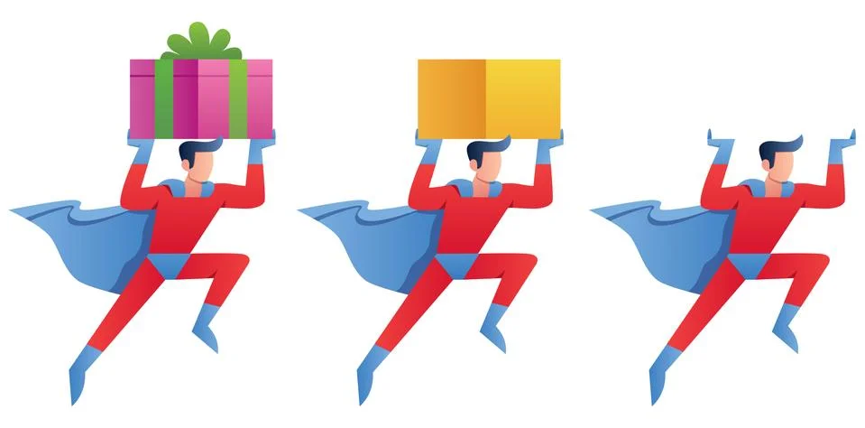 Superhero Bringing Something Stock Illustration