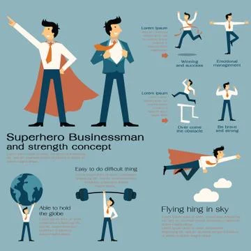 Superhero businessman Stock Illustration
