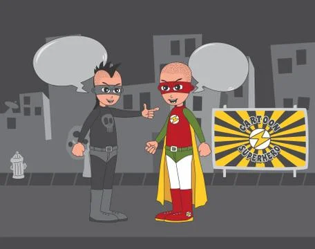 Superhero cartoon theme イラスト素材