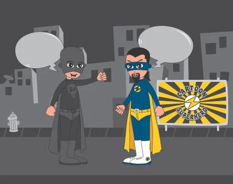 Superhero cartoon theme Illustrazione stock