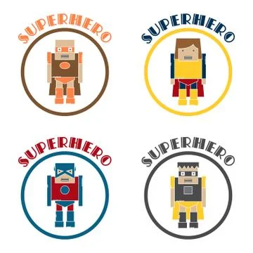 Superhero cartoon theme Stock Illustration